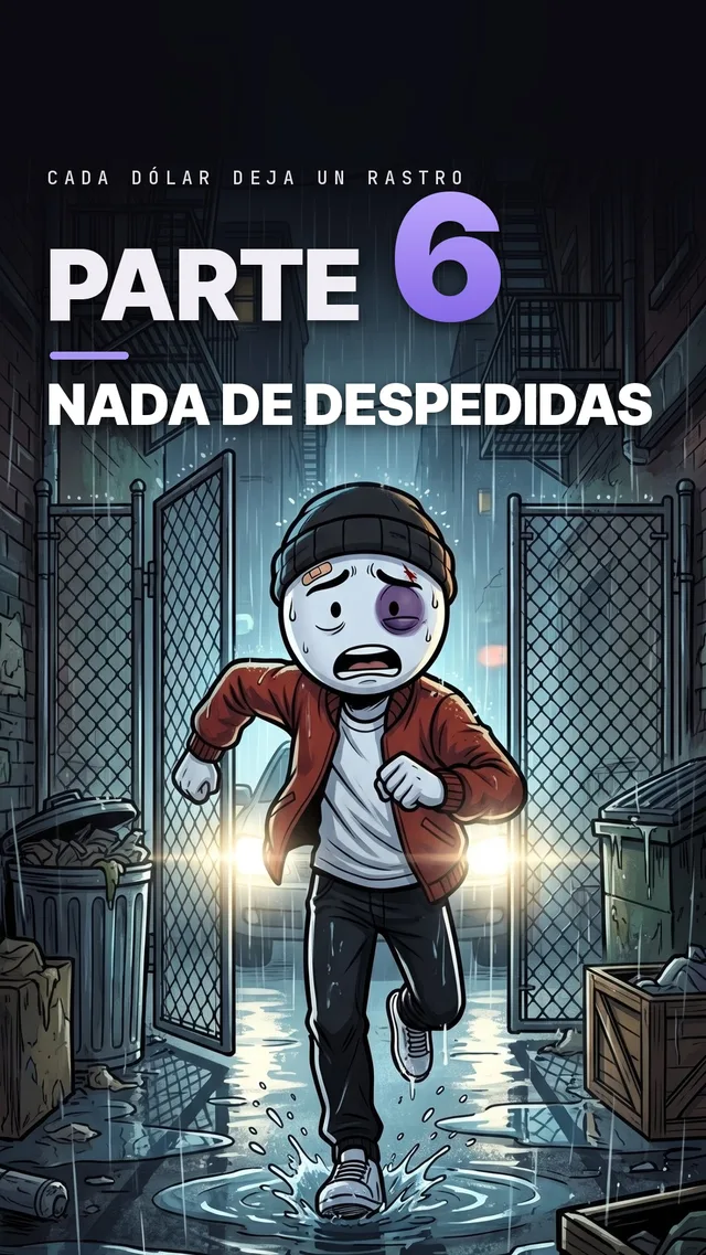 Portada de la Parte 6: Dre huye por un callejón bajo la lluvia